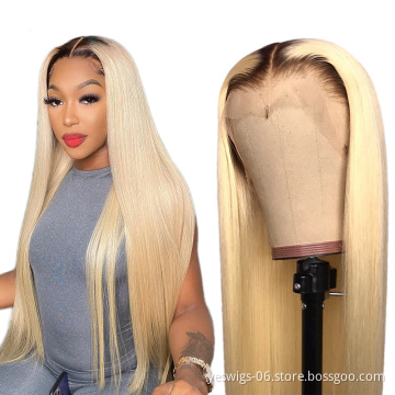 Yeswigs Blonde 1B613 Hd Full Transparent 360 Pre Plucked Lace Frontal Closure Wig Lace Front Wigs Human Hair For Black Women